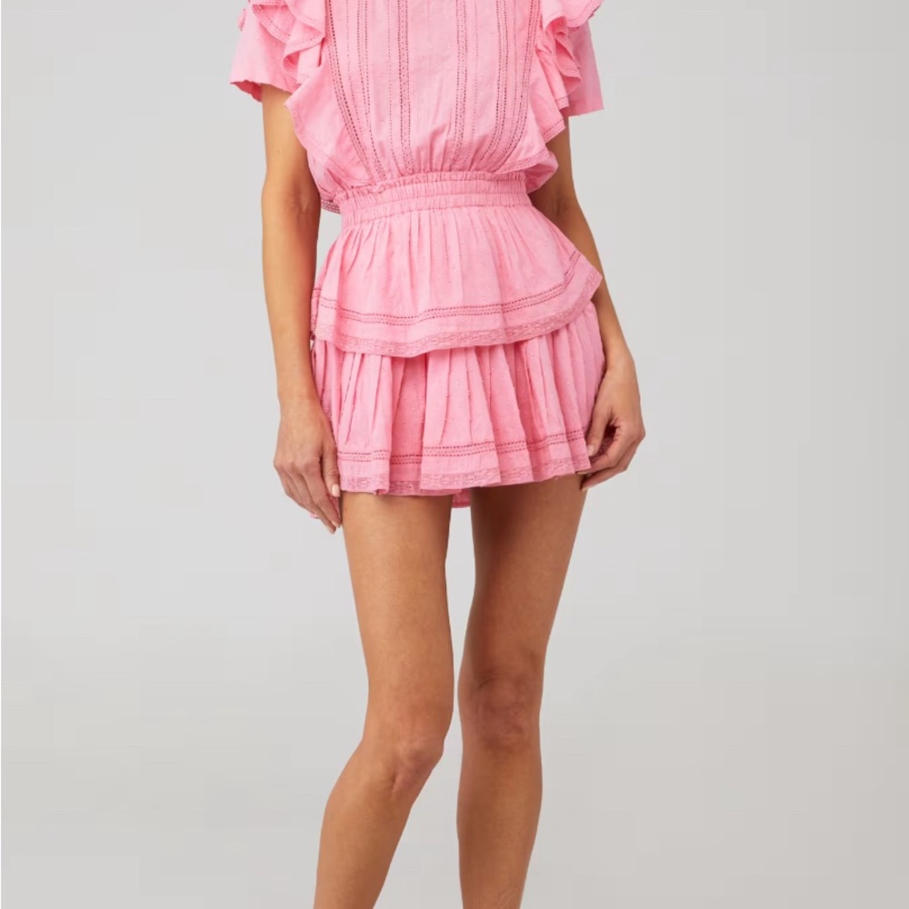 Pink Ruffled Mini Dress